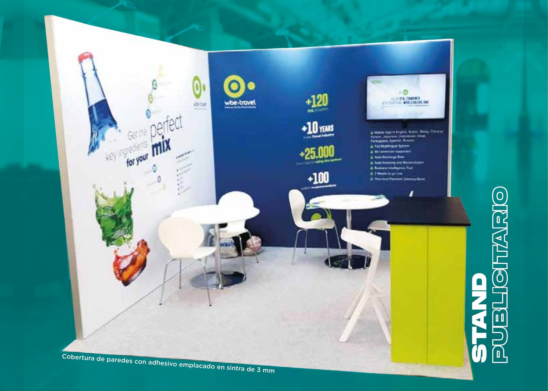 Paredes de stand armadas con plancha espumada